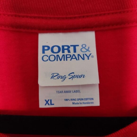 Port and Company Unisex Red Short Sleeve Grumpy T-Shirt Size XL - Picture 3 of 3